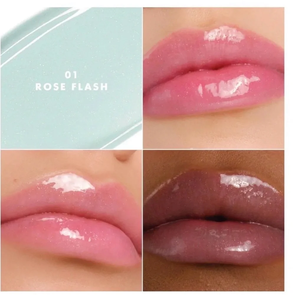 Giorgio Armani Prisma Flash Glossy Color Lip Balm 01 Rose Flash TRAVEL SIZE